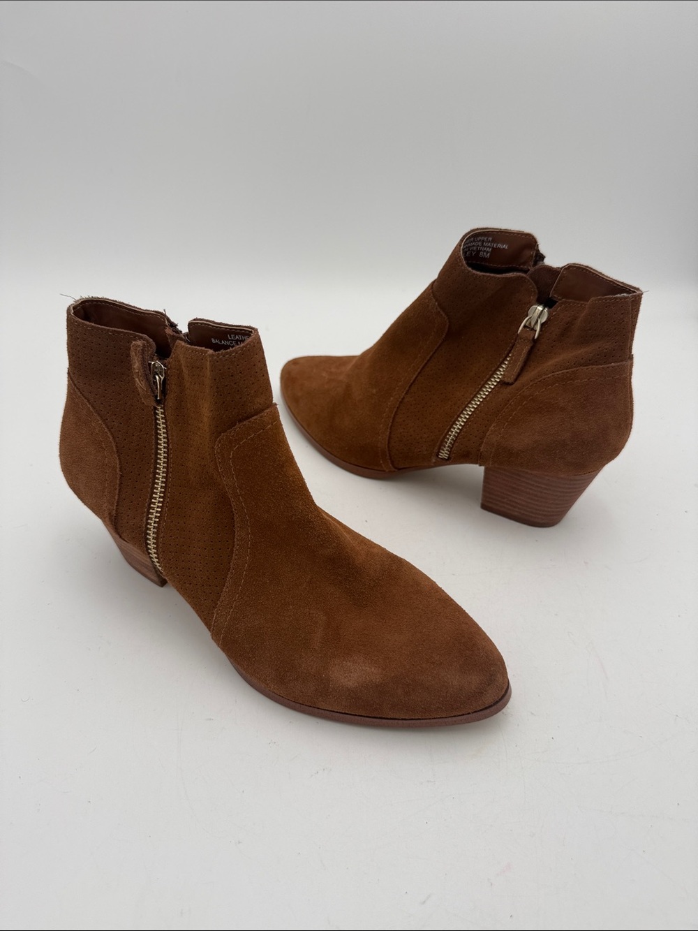 Violet & red Women's Brown Suede Ankle Boots Zip 8M FESTIVAL reode fall y2k